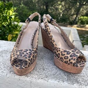 Stuart Weitzman "Raffia" platform slingback sandals - size 8M